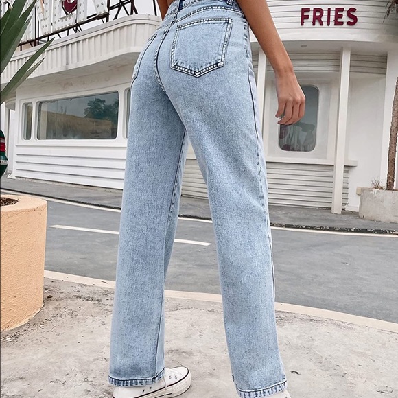 Amazon high waisted baggy jeans patchwork - Picture 2 of 3